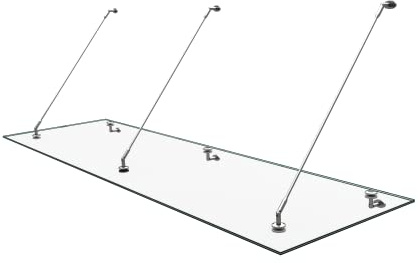 Mai & Mai Glasvordach Edelstahl, Vordach für Haustür Überdachung 90x300cm