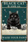 CREATCABIN Black Cat Sink Co. Wash Your Paws Blechschild Katze Metallschilder Vintage Plaketten Galerie Wandschilder Poster Dekor Kunstdruck Hängendes Gemälde Zitaten Für Zuhause Badezimmer 8x12Zoll
