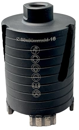 EDW Premium Diamant-Dosensenker 68 mm mit M16 Aufnahme, 80mm Nutzlänge Dosenbohrer Turbo-Segmentiert für Mauerwerk, Kalksandstein, Ziegel, Poroton