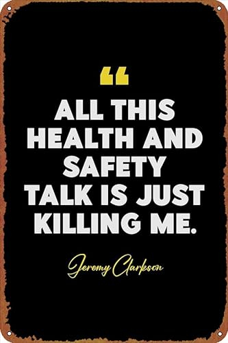 Jeremy Clarkson Poster Vintage Blechschild für Haus, Garten, Bar, Restaurant, Café, Büro, Geschäft und Club – kreative Retro-Wanddekoration – 30,5 x 20,3 cm – Blechschild-Sammler
