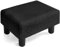 BRIAN & DANY Foot Stool Teddy Fleece, Footstool for Living Room, Small Sherpa Fabric Stool Ottoman with Legs for Entryway, Black
