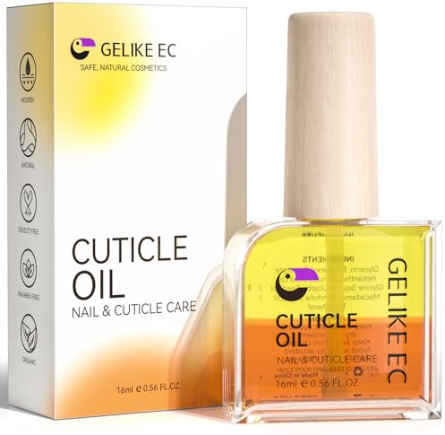 Gelike ec Cuticle Oil For Nails - Natural Honey Smell Essential Oil Blend of JOJOBA Oil and Vit E, Smooth and Nourishing Nails, 16ml