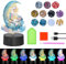 Geschenke für Mädchen 5 6 7 8 9 10 Jahre,Diamond Painting Kinder Set,DIY Diamant Painting Katze und Mond,5D Diamantmalerei DIY Nachtlicht Bastelset Diamantmalerei Kinder Mädchen für Home Desktop Decor