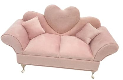 Folpus 1/6 Sofa Bed Jewelry Box, Fashion Ornament Miniature Furniture, Girls Women Jewelry Box for 12 Doll Action Figures Accs, Pink