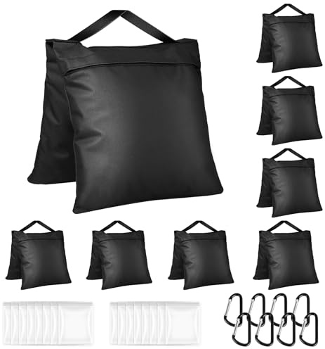 Evekea 8 Packs Sandbags Weight Bags for Photo Studio, Heavy Duty Saddlebag for Canopy, Umbrella Base, Backdrop Stand, Photo Tripod, Picnic Table,Fishing Chair