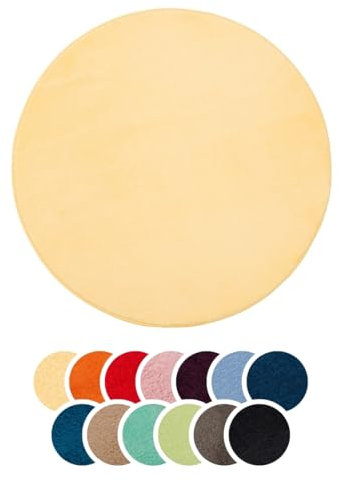 liebling Badteppich, 100% Polyester - Mikrofaser, Serie Santos, Ø 110 cm,1500 g/m², 30 Grad waschbar, Farbe: Sonne