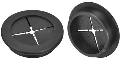 sourcing map 2 Pcs Cable Cord Grommet, 2 Inch (50mm) Desk Grommet Flexible Rubber Grommets Wire Hole Cover Pass Through for Office Computer Desk Wire Organizer, Black