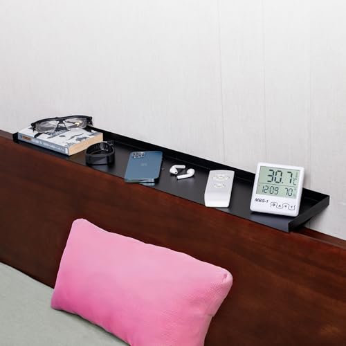 Home in Bold Bettkopfteil-Regal-Befestigung (nur für gerade Kopfteile) – Metall-King-Size-Bett, Queen-Size-Bett, mieterfreundlicher Stauraum für Bett, Schlafsaal, Kopfteil, Regal, King Queen