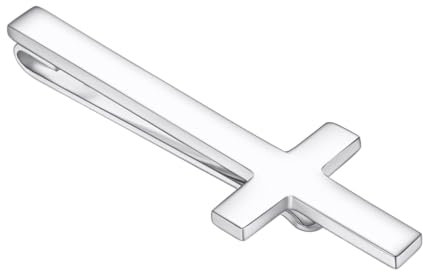 Asienice Pince à cravate classique en forme de croix argentée, silber, Métaux non raffinés, Pas de gemme