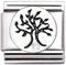 2Burned Italian Charm Flag for 9 mm Bracelets Stainless Steel (Silver Tree)