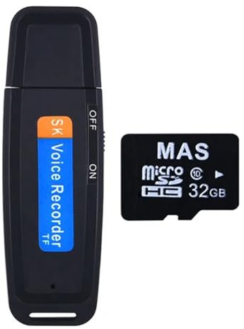 Reykentu Piccolo USB Voice Record Mini Digital Voice Recorder MiniSound Dittafono Audio Recorder Pen 32GB per Meeting Intervista