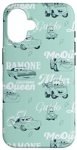 Disney and Pixar’s Cars Lightning McQueen & Friends Pattern Case for iPhone 16