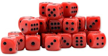 30x D6 Dice Pack | 10mm Classic (Red with Black Spots)