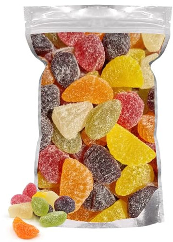 GRO VITS - Soft Fruit Jellies – 500 Gram Bulk Bag Assorted Fruit Jelly Sweets Pick and Mix for Parties, Gifts, and Sharing – 500g Pouch