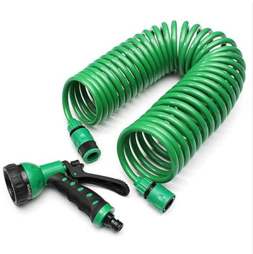 Spiralschlauch, Spiralgartenschlauch-Flexibler Wasserschlauch | Gewickelter Bootsschlauch, Flexibler Garten-Spiralschlauch, Wohnmobil-Waschwasserschlauch Mit Düsensprüher Und Anschlüssen Für Hofboot