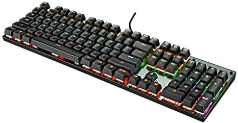 KONTONTY Teclado Mecánico Retroiluminado RGB para Juegos con Rebote Rápido para 104 Teclas con Cable Diseño Ergonómico Color