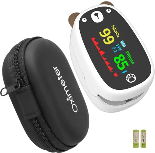 Infant Fingertip Pulse Oximeter, Storage Carrier Case, A27 Battery, Reliable Blood Oxygen Saturation Pediatric Digital Heart Rate Monitor, Portable User-Friendly (Pulse Oximeter and Storage Case)