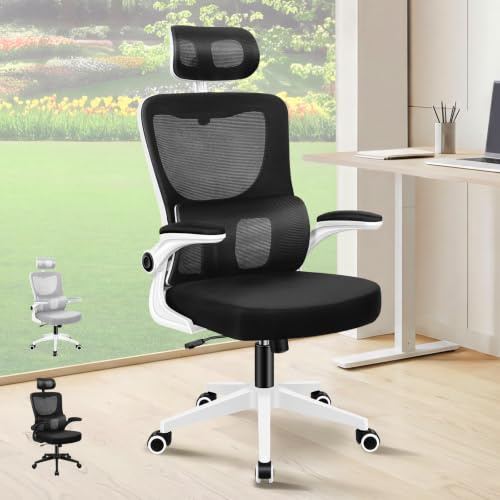 ALFORDSON Bürostuhl Chefsessel Ergonomisch Schreibtischstuhl,Schwarz Weiß | Wippfunktion, 360°Drehstuhl Besprechungsstuhl Neigungswinkel,Breite Rückenstütze, 150 kg belastbar, PC stuhl