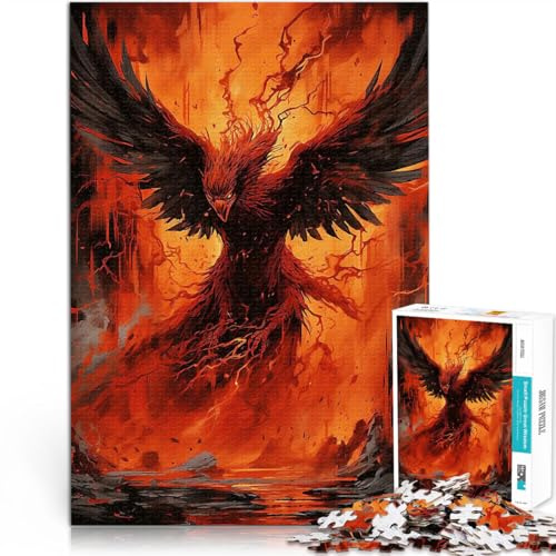 Puzzle 1000 Teile für Erwachsene und Jugendliche Phönix fliegt aus dem Feuer Aus Karton，für und ab 14 Jahren Stressabbau-Spielzeug ganze Familie eignet。