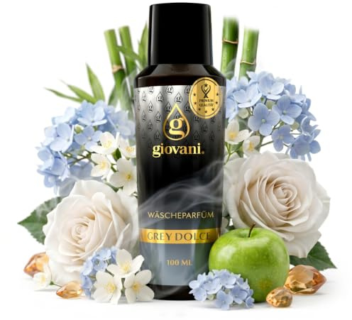 Giovani Wäscheparfüm GREY DOLCE 100 ml | Frischer Wäscheduft mit Noten von grünem Apfel, Zeder & Jasmin | Zitrisch, elegant & langanhaltend | (20 Wäschen)