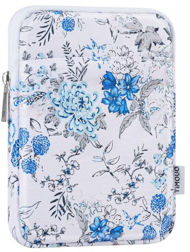 TiMOVO Housse pour Liseuse 6-7 Pouces, Fleur Bleue&Blanc