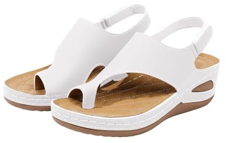 Tåögla sandaler för kvinnor Storbritannien - svarta låga kilsandaler kvinnor storlek 6,5 öppen tå andas ortopedisk sandal bekväm med fotvalvstöd promenadskor justerbart fästspänne sling rygg sandal