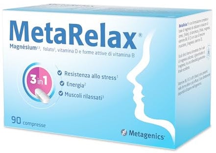 Metagenics - MetaRelax, In Situazioni di Stress, Stanchezza e Tensione Muscolare - 90 Compresse