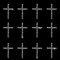 Oblique-Unique® 12 Stück Kreuz Sticker Strass Steine zum Verzieren oder Aufkleben - Kommunion Taufe Deko Tischdeko