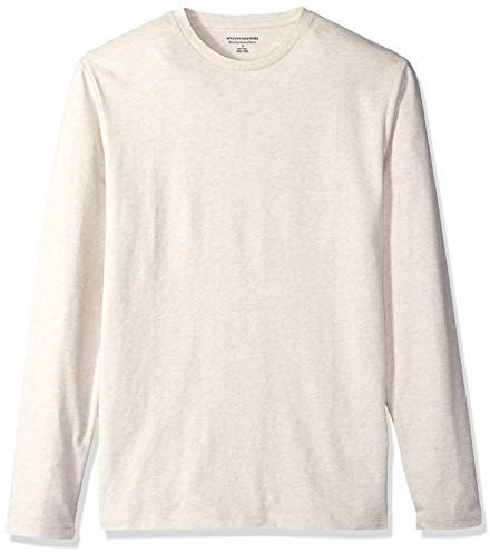 Amazon Essentials Men's Slim-Fit Long-Sleeve T-Shirt, Oatmeal Heather, XXL