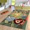 TT Home Kinderzimmer Teppich Dschungel Zoo Tiere Giraffe Schlange Löwe AFFE Grün, Größe:80x150 cm