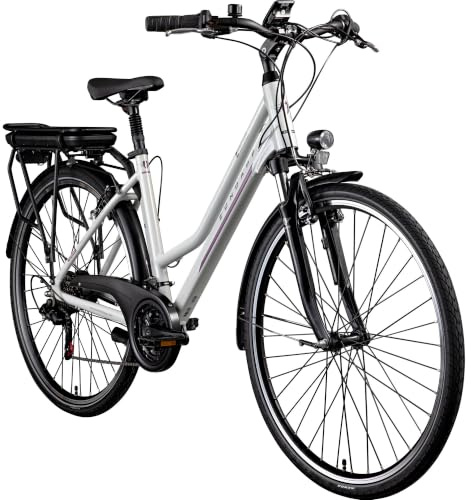 ZÜNDAPP Z802 E Bike Trekking 155-185 cm Fahrrad 21 Gänge, bis 115 km, 28 Zoll Elektrofahrrad mit Beleuchtung und LED Display, Ebike Trekkingrad