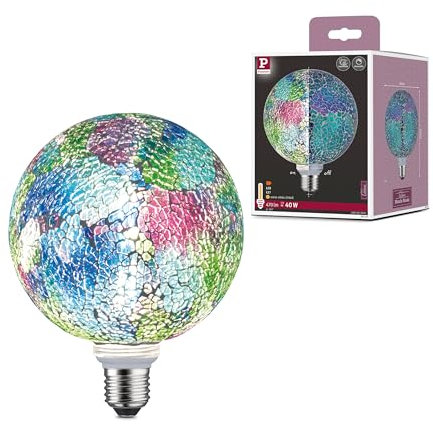 Paulmann 28749 LED Lampe Miracle Mosaic G125 Globe 5W dimmbar Leuchtmittel Multicolor effizientes Licht Warmweiß 2700K E27