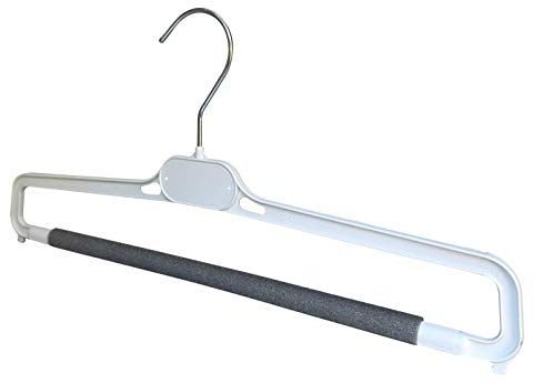 Kiroplast Cintres pour Pantalons Stock 30/50/100 Supports Porte-Pantalons, Gain de Place, portemanteaux, Plastique, éponge antidérapant, (30, Blanc)