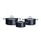 Karaca Biodiamond Pro 6-Piece Induction Cookware Set - Non-Stick Pots Set, 3 Pots with 3 Glass Lids, PFOA Free, Anti-Scratch, Dishwasher-Safe, Induction Pot, Black