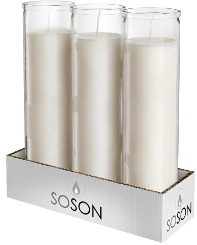 Simply Soson White Devotional Prayer Candle 2x8, Unscented, 3 Pack