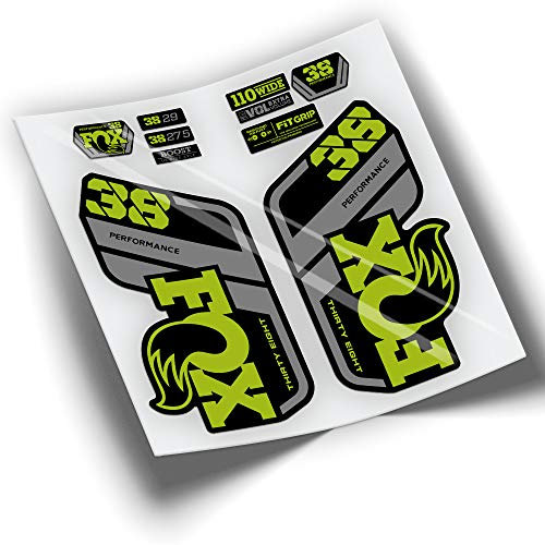 Aufkleber Gabel Fox 38 Performance 2021 Bicolor WP438 Limettengrün