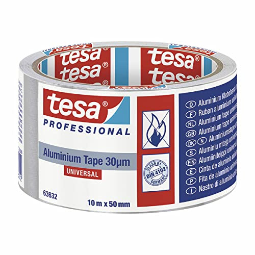 tesa Universal-Aluminiumband, 30 Mikrometer, 10 m x 50 mm, mit Displayschutz 63632