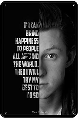 Tom Holland Celebrity Actor Room Aesthetics 10 Retro Poster Metall Blechschild Schick Kunst Retro Eisen Malerei Bar Menschen Höhle Cafe Familie Garage Poster Wanddekoration 20 x 30 cm