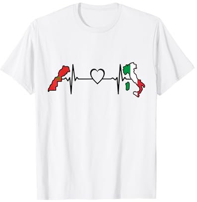 Bandiera Italia Marocco - Battito cardiaco italiano Maglietta