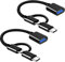 YRIKE Cable OTG USB C, Adaptador 2 en 1 USB con Micro a USB 3.0 OTG (Pack de 2) Compatible con MacBook Samsung Galaxy y Más Dispositivos con USB con Micro, negro