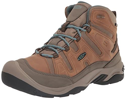 KEEN Damen Circadia Mid Waterproof Wanderstiefel, Toasted Coconut/North Atlantic, 39 EU
