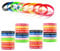 LTDOOIT 32pcs Silicone Motivational Wristbands for Men Women, Silicone Rubber Bracelet 8 Color Pink Black Red Blue Yellow with Inspirational Motivation Quotes for Football Gym Sport Party