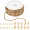 SUNNYCLUE DIY 10m 32.8 Fuß 3mm Goldkette Rolle Figaroketten Edelstahl Kabelkette Halskette Ketten Mit Biegeringen Karabinerverschlüsse Für Frauen Erwachsene Schmuckherstellung Kits Halsketten Armbände