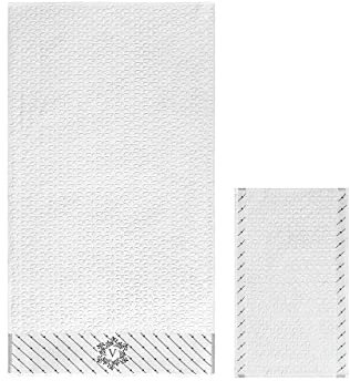 BIANCHERIAWEB Handtuch-Set für Badezimmer, aus Frottee, 100 % Baumwolle, mit Initialen Buchstaben, Set 2 V