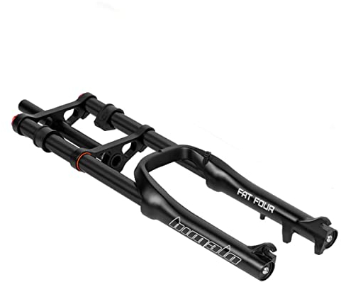 TISORT Fourches À Suspension De Vélo 20 * 4.0 Fat Bike Fourche Avant Descente VTT Air Fourche Double Épaule Voyage 120mm(Schwarz)