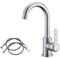 Small Kitchen Sink Faucet Single-Handle Monobloc Mixer Taps with 360º High Arc Swivel Spout Bar Sink Tap 1 Hole Bathroom Basin Faucet with UK Standard Hoses | Chrome