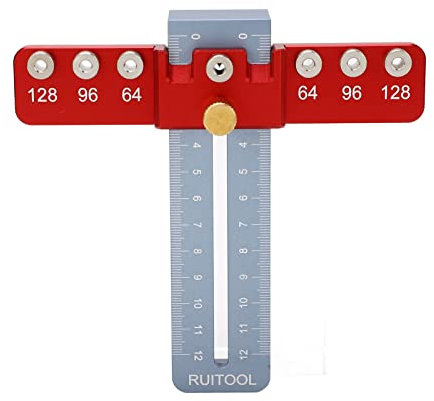 Focket Cabinet Hardware Jig, Accurate Cabinet Jig with 2 Drill Bit, Aluminum Alloy Cabinet Handle Jig for Drawer Door Handle, Drilling Template for Knob, Pull, 4mm Drilling Hole