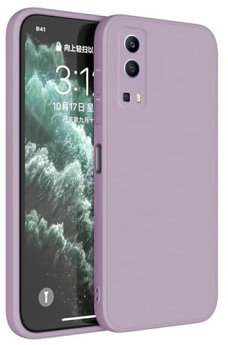 HAFFAN TPU Silikon Hülle kompatibel mit vivo Y52 5G / vivo Y72 5G (6.58 inches), Handyhülle Schutzhülle - Gras lila