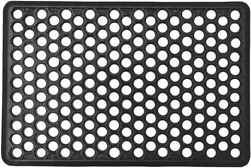 4All Rubber Door Mat 40x60cm – Heavy Duty Door Mats Outdoor with Non-Slip Backing and Drainage Holes – Washable Outdoor Mat for Dirt, Mud and Water Control at Entryways, Patio, or Garden (Pack of 1)