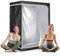ZONEMEL Full Size Sauna Tent, Portable 1 Or 2 Person Full Body Home Spa for Relaxation, Detox, Steamer Not Included (L47.24 x W31.5 x H63,Clear Door-Black)